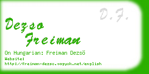 dezso freiman business card